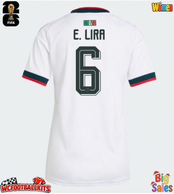 Mexico Erik Lira #6 Replica Away Stadium Shirt for Women World Cup 2026 Short Sleeve